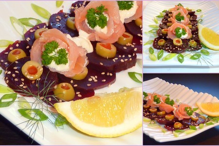 Салат с копчённым лососем и свеклой  на завтрак: шаг 2