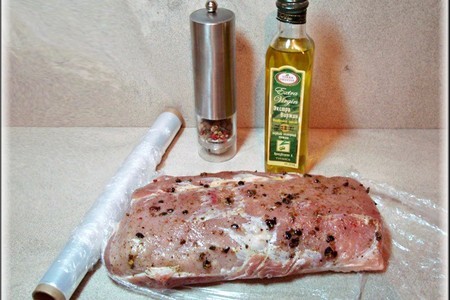 Салат из сельдерея, яблок и фенхеля с запечённой свиной корейкой и можжевельником.: шаг 2