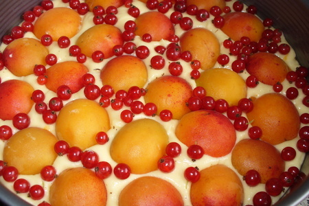 Пирог  " шалунья " (с абрикосами и смородиной): шаг 4
