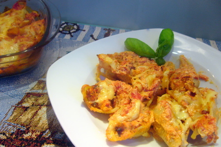 Фаршированные вегетарианские conchiglioni (гигантские ракушки): шаг 7