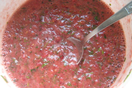 Холодный суп из красной смородины и помидоров с авокадо: шаг 4