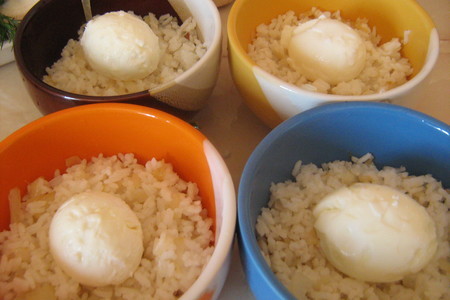 Яйца с рисом,запечённые в соусе из шампиньонов.: шаг 10