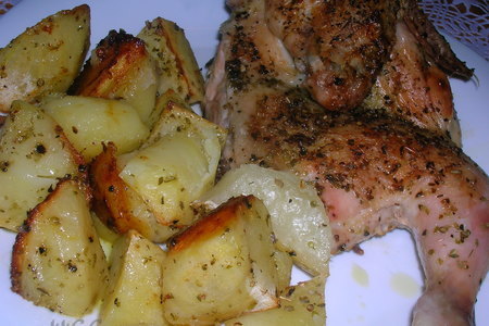 Цыпленок с картофелем запеченный с лимонным соком и орегано в оливковом масле ( критская кухня): шаг 5