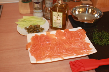 Карпаччо из лосося в оливковом масле/конкурс: шаг 2