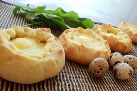 Сырные булочки с перепелиным яйцом   (по мотивам аджарских хачапури): шаг 8