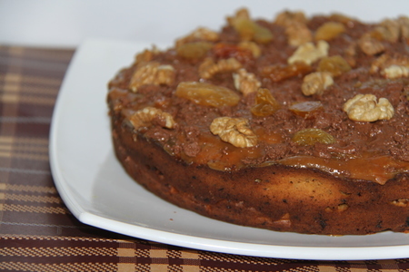 Творожный кексовый пирог с изюмово-грецким насыщением: шаг 8