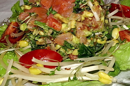 Салат с семгой и авокадо. подражание берикони: шаг 2
