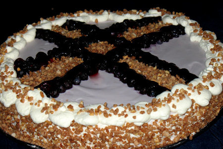 Торт-десерт с рикоттой и черникой "северный цвет": шаг 9