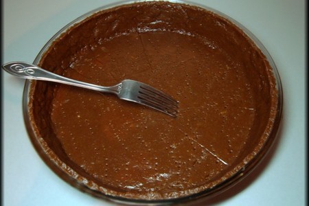 Шоколадный пирог из песочно-орехового теста с курагой и цитрусовыми.: шаг 16