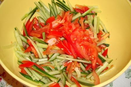 Салат с рисовой лапшой: шаг 5
