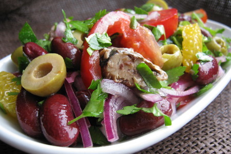 Салат овощной с рыбным брендом из ссср.: шаг 6
