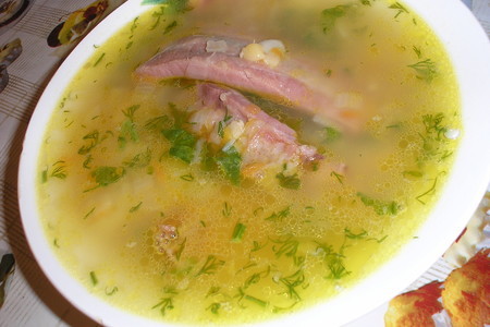 Суп гороховый с копчеными ребрышками: шаг 1