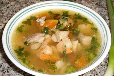 Суп с курицей - креветками и папайей: шаг 8