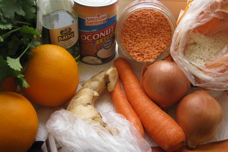 Морковный(белковый) суп с имбирём.: шаг 1