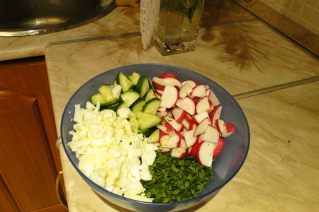 Овощной весенний салат зимой: шаг 5