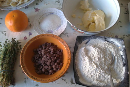 Шоколадное печенье с чабрецом и апельсином: шаг 1