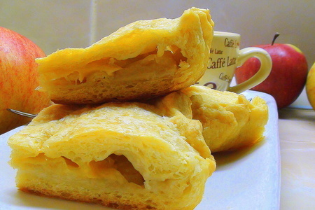 Пирог из слоёного теста с яблоками и сыром «запелдорн» :): шаг 5