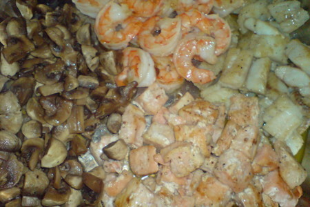 Бланкетт де`трувиль (рагу из рыбы,грибов и креветок): шаг 5
