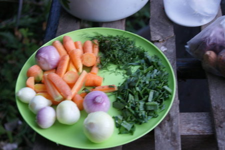 Баранина с овощами в казане: шаг 2