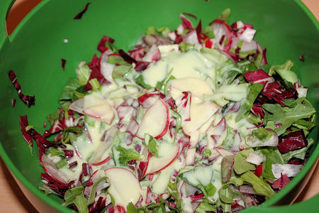 Салат с куриной грудкой, редисом и йогуртовой заправкой (без майонеза и масла): шаг 8