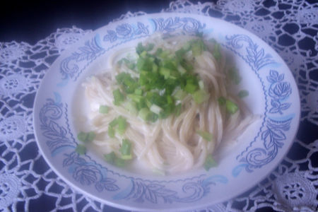 Спагетти с зелёным луком в сырном соусе: шаг 9