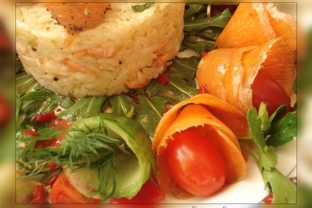 Салат "рис с морепродуктами" с овощными "изысками" в виде украшательств - для влк: шаг 25