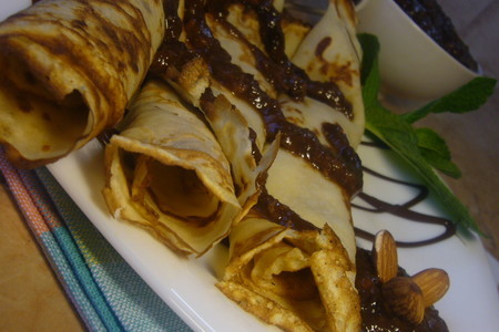 Масляные блинчики с марокканским соусом с черносливом и грецкими орехами.: шаг 8