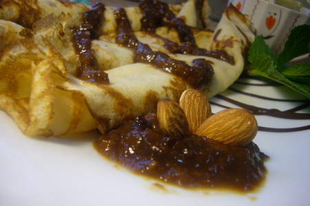 Масляные блинчики с марокканским соусом с черносливом и грецкими орехами.: шаг 9