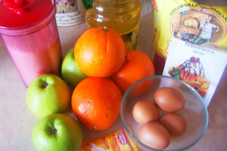 Яблочный пирог  в апельсиновой заливке: шаг 1