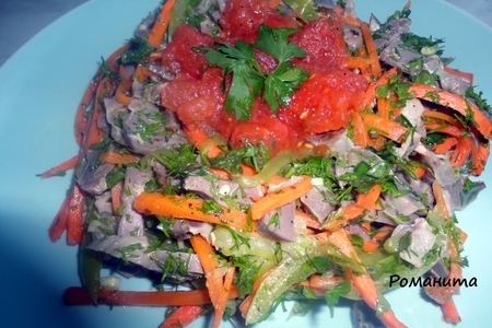 Салат из запеченых овощей и куриных желудочков: шаг 4