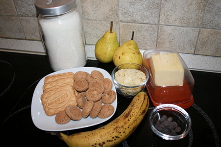 Сладкий крамбль (грушево-банановый с шоколадными каплями): шаг 1