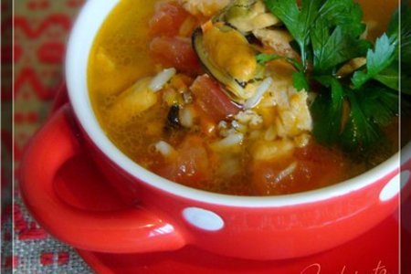 Суп рыбный с мидиями и рисом: шаг 3