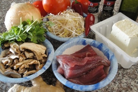 Тайский рыбный суп с тофу и грибами: шаг 2