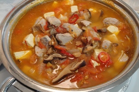 Тайский рыбный суп с тофу и грибами: шаг 7