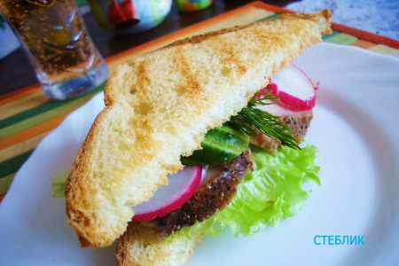 Сэндвич с домашней бужениной!))) вкусно, быстро, полезно!: шаг 6