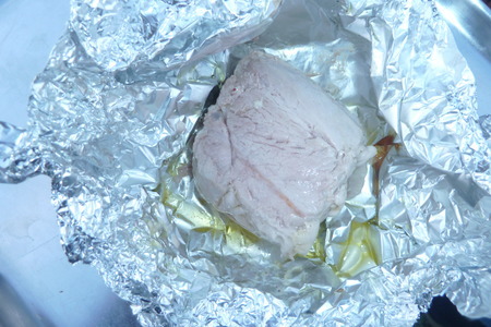Шпигованное чесноком мясо на мангале с томатным соусом ( из серии "айда на пикник"): шаг 13