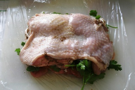 Курица по татарски с шпинатным рисом: шаг 2