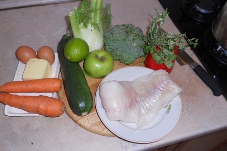 Треска на пару с овощами: шаг 1
