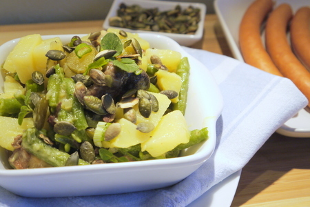 Картофельный салат с лесными грибами и стручковой фасолью: шаг 4
