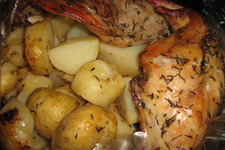 Ножка кролика запечённая с тимьяном и молодым картофелем или ужин для мужа: шаг 5