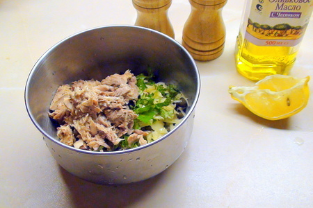 Кростини с чечевичной пастой и свежим креветочным салатом.: шаг 4