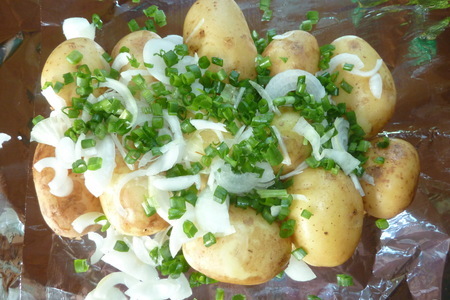 Кабачки фаршированные,  картофель запеченный: все на решетке: шаг 5