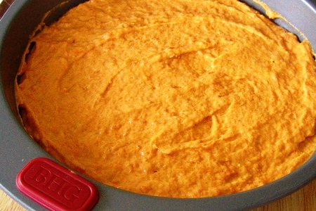 Закусочный рыбный торт, на основе из батата, с яично-кремовой заливкой: шаг 1