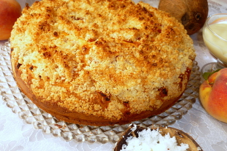 Летний персиковый пирог со штрейзелем и кокосовым соусом: шаг 7