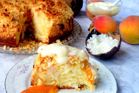 Летний персиковый пирог со штрейзелем и кокосовым соусом: шаг 8