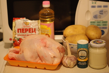 Курица, запеченная в духовке с картофолем: шаг 1