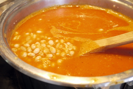 Томатный суп с фасолью, пастой и карамелизированными томатами: шаг 5