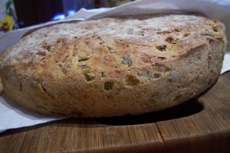 Кукурузный хлеб  на кефире с зеленым луком: шаг 7