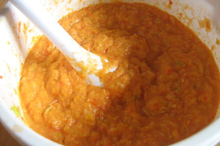 Суп из запечённой тыквы с грушами,сладким перцем и имбирём: шаг 8