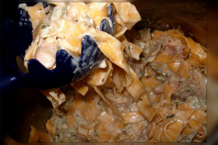 Паста + соус с рыбой, вермутом и сливками: шаг 10
